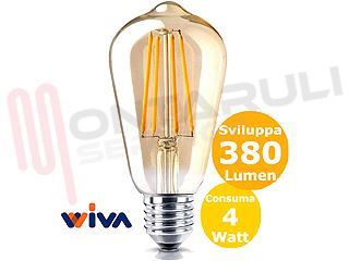 Immagine di LAMPADA FUME' LED E27 4W 230V 2000°K RESA/34 ANTIQUE