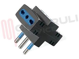 Immagine di ADATTATORE TRIPLO 2P+T 16A NERO