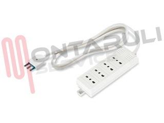 Immagine di PRESA MULTIPLA 4PR. BIVALENTE C/CAVO 2P+T 16A BIANCA