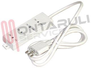 Immagine di PRESA MULTIPLA 4PR. BIVALENTE C/CAVO SPINA 10A BIANCA