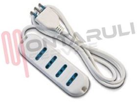 Visualizza i dettagli per PRESA MULTIPLA 4PR. BIVALENTE 10/16A CON CAVO BIANCA Immagine di PRESA MULTIPLA 4PR. BIVALENTE 10/16A CON CAVO BIANCA