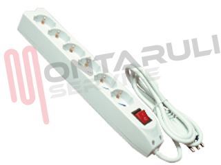 Immagine di PRESA MULTIPLA 6PR. SCUKHO/BIV. C/INT+CAVO 2P+T 16A