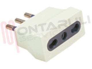 Immagine di ADATTATORE 10A USC. BIVALENTE 10/16A BIANCO