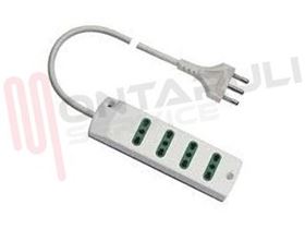 Visualizza i dettagli per PRESA MULTIPLA 4PR. BIVALENTE 16A CON CAVO BIANCA Immagine di PRESA MULTIPLA 4PR. BIVALENTE 16A CON CAVO BIANCA