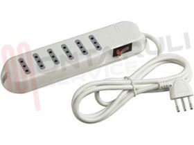 Visualizza i dettagli per PRESA MULTIPLA 6 PRESE 10A C/CAVO+INT. BIANCO Immagine di PRESA MULTIPLA 6 PRESE 10A C/CAVO+INT. BIANCO