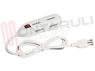 Immagine di PRESA MULTIPLA 6 PRESE 10A C/CAVO+INT. BIANCO