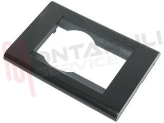 Immagine di PLACCA RETANGOLARE UNEL + 1 POSTO NERA SERIE LIVING