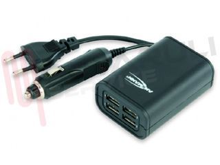 Immagine di ALIMENTATORE CARICATORE 4 CHARGER USB 5V/2A SPINA