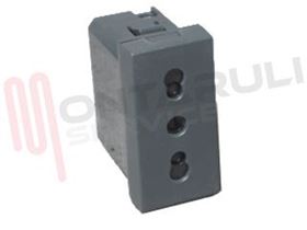 Visualizza i dettagli per PRESA BIVALENTE 16A 2P+T NERA SERIE VELA Immagine di PRESA BIVALENTE 16A 2P+T NERA SERIE VELA