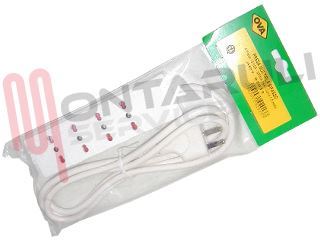 Immagine di PRESA MULTIPLA 4PR. BIVALENTE C/CAVO 2P+T 16A BIANCA