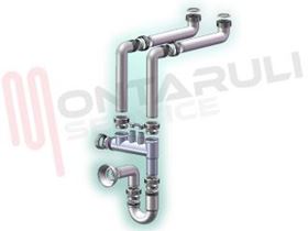 Visualizza i dettagli per SIFONE PER LAVELLI A DUE VASCHE Immagine di SIFONE PER LAVELLI A DUE VASCHE