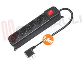 Visualizza i dettagli per PRESA MULTIPLA 4PR. SCHUKO/BIV. C/CAVO+INT. 2P+T 16A NERA Immagine di PRESA MULTIPLA 4PR. SCHUKO/BIV. C/CAVO+INT. 2P+T 16A NERA