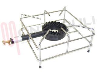 Immagine di FORNELLONE 40X40CM. BRUCIATORE GHISA TELAIO INOX