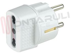 Visualizza i dettagli per ADATTATORE SCHUKO 1 PRESA BIVALENTE 16A BIANCO Immagine di ADATTATORE SCHUKO 1 PRESA BIVALENTE 16A BIANCO