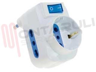 Immagine di PRESA MULTIPLA 1PR. SCHUKO+2PRESE BIVALENTI C/INTERRUTOR 16A