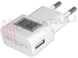 Immagine di CARICATORE BIANCO USB 1A 5V A SPINA