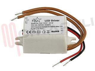 Immagine di ALIMENTATORE 12VDC A CC 350MA MAX 3X1W PER ILLUM. LED