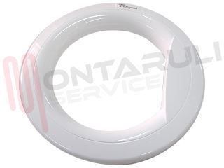 Immagine di CORNICE OBLO' ANTERIORE BIANCA CON LOGO WHIRLPOOL