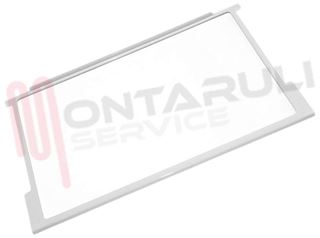 Immagine di RIPIANO IN VETRO CON BORDI IN PLASTICA BIANCO 465X300MM.