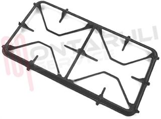 Immagine di GRIGLIA 2 FUOCHI GHISA 390X205MM. ONOFRI NERA