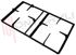 Immagine di GRIGLIA 2 FUOCHI GHISA 447X254MM. NERA REX NAONIS