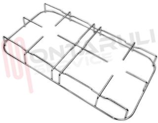 Immagine di GRIGLIA 2 FUOCHI FILO 447X248MM. H.40MM. CROMATA JOLLY INOX