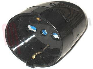 Immagine di PRESA VOLANTE SCHUKO 2X16A+T BIVALENTE NERA