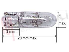 Visualizza i dettagli per LAMPADA MINIATURA 12V 100MA T5WB 5X20 ZOCCOLO IN VETRO Immagine di LAMPADA MINIATURA 12V 100MA T5WB 5X20 ZOCCOLO IN VETRO