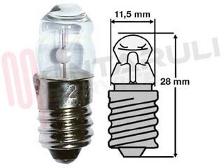 Immagine di LAMPADINA LENTICOLARE 2,4V 0,3A-0,75W E10 NF-BRILLANTE