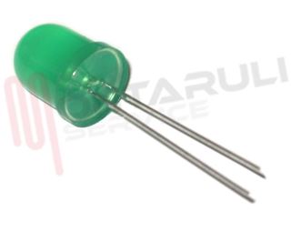 Immagine di LED 10MM GREEN VERDE 3V DIFF. 8MCD 100