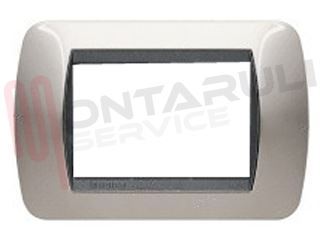 Immagine di PLACCA 3 POSTI IN METALLO ALLUMINIO CHIARO SERIE LIVING INT.