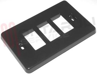 Immagine di PLACCA RETTANGOLARE NERA 3 POSTI SERIE MAGIC C/SUPPORTO