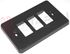 Immagine di PLACCA RETTANGOLARE NERA 3 POSTI SERIE MAGIC C/SUPPORTO