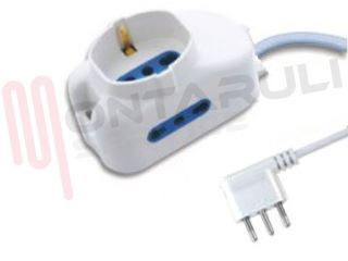 Immagine di PRESA MULTIPLA 1PR. SCHUKO+2PRESE BIVALENTI 16A C/CAVO