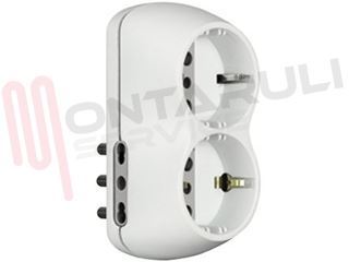 Immagine di ADATTATORE B4 2PRESE BIV+2SCHUKO 16A BIANCO