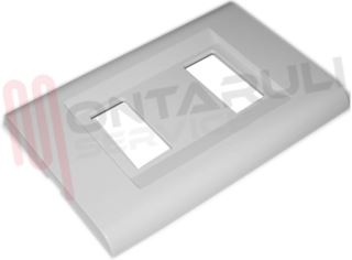 Immagine di PLACCA IN ABS SERIE "CLICK" 2 FORI BIANCO