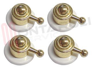 Immagine di MANOPOLA FUOCO BIANCA ORO KIT PZ.4 DIAM.6MM.