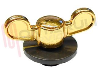Immagine di MANOPOLA RUSTICA FORNO MARRONE/ORO D.6MM.