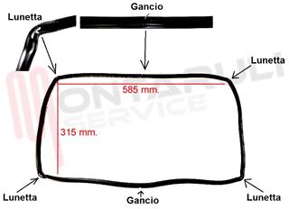 Immagine di GUARNIZIONE PORTA FORNO 4 LATI 585X315MM. INTERA 4L+2G