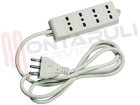 Visualizza i dettagli per PRESA MULTIPLA 4PR. BIVALENTE 16A CON CAVO BIANCA Immagine di PRESA MULTIPLA 4PR. BIVALENTE 16A CON CAVO BIANCA