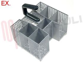 Maxdot Cestello Portaposate Per Lavastoviglie 40,6 Cm – 8 Scomparti Con Maniglia, Blu, Organizzatore Scolapiatti Per Cucina