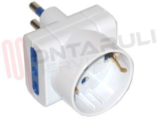 Immagine di ADATTATORE TRIPLO/SCHUKO 16A 2P+T BIANCO