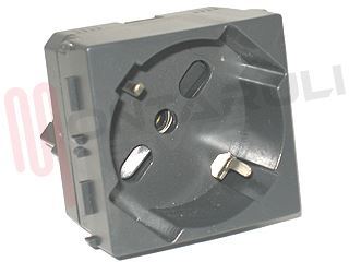 Immagine di PRESA BIVALENTE 2P+T 10/16A SCHUKO GRIGIO SERIE MODO