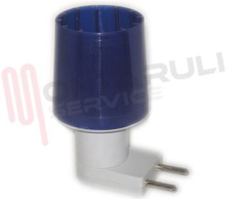 Immagine di PORTALAMPADA E14 A SPINA NOTTURNA MINI ABAT-JOUR BLU