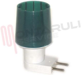 Immagine di PORTALAMPADA E14 A SPINA NOTTURNA MINI ABAT-JOUR VERDE