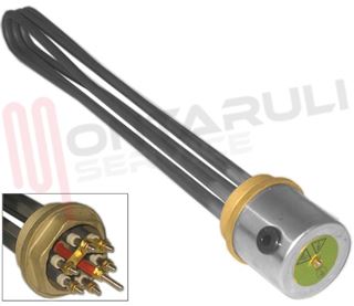 Immagine di RESISTENZA 3 ELEMENTI ATT. 2" 5000W 220/380V L=370MM INOX