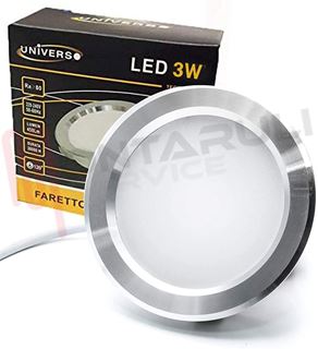 Immagine di FARETTO INCASSO LED 3W 220-265V FISSO SILVER LUE CALDA
