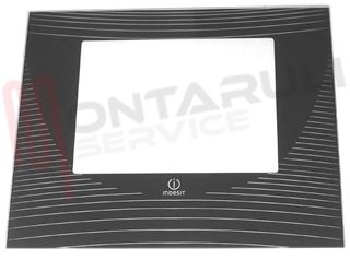 Immagine di VETRO FORNO ALT.413X493MM. NERO ESTERNO RIGHI BIANCHI