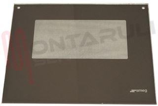 Immagine di VETRO FORNO ALT.423X496MM. MARRONE ESTERNO C/ FORI SMEG