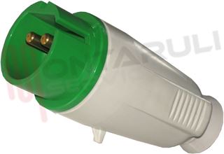 Immagine di SPINA VOLANTE CEE IP44 2P 32A 24/42V 100-200HZ VERDE GEWISS